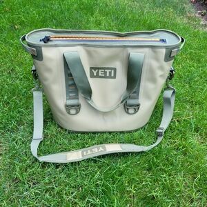 YETI Tan and Green Cooler Hopper 30